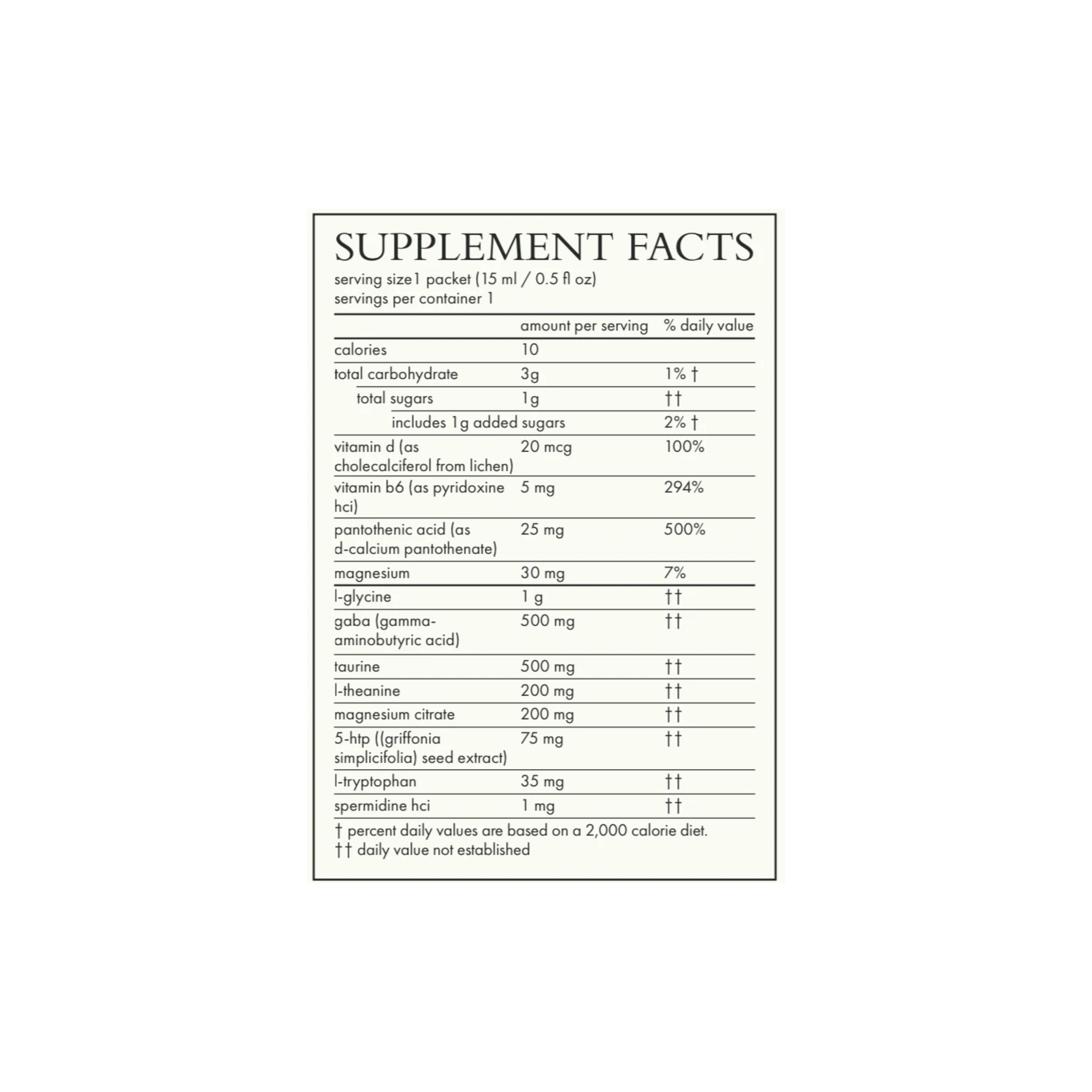 Calm (Beauty) Spermidine & Taurine Daily Supplement