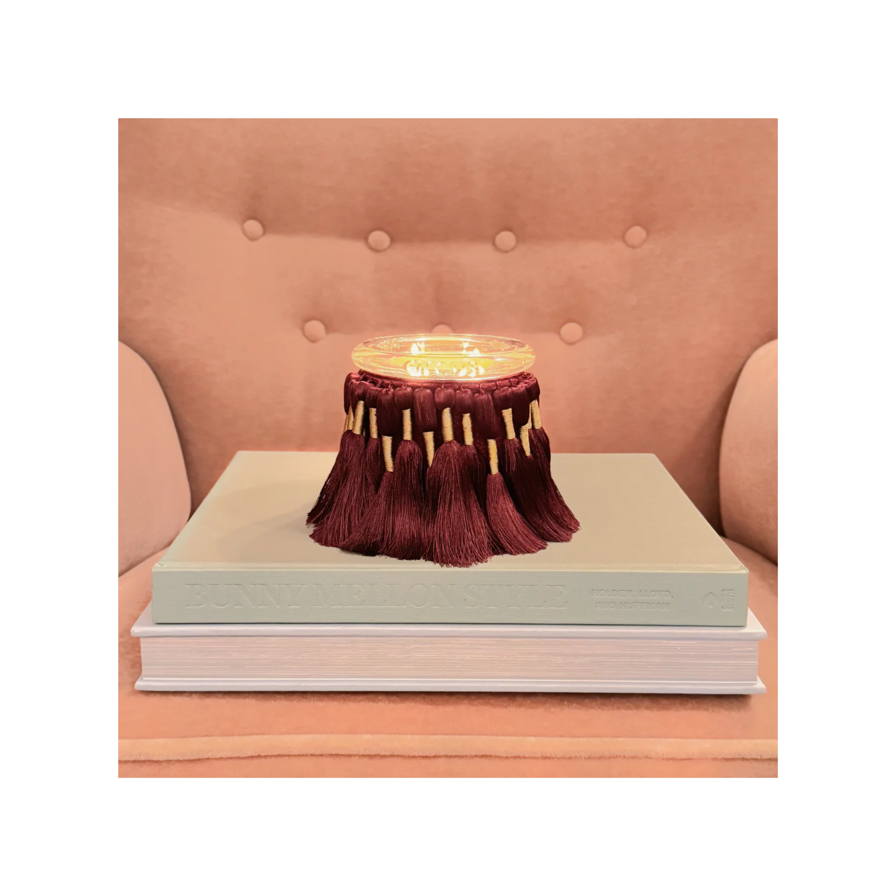 Fuzzed Burgundy Candle